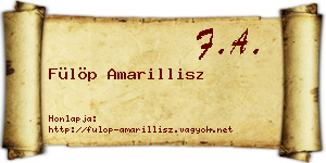 Fülöp Amarillisz névjegykártya