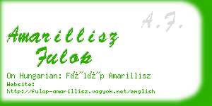 amarillisz fulop business card